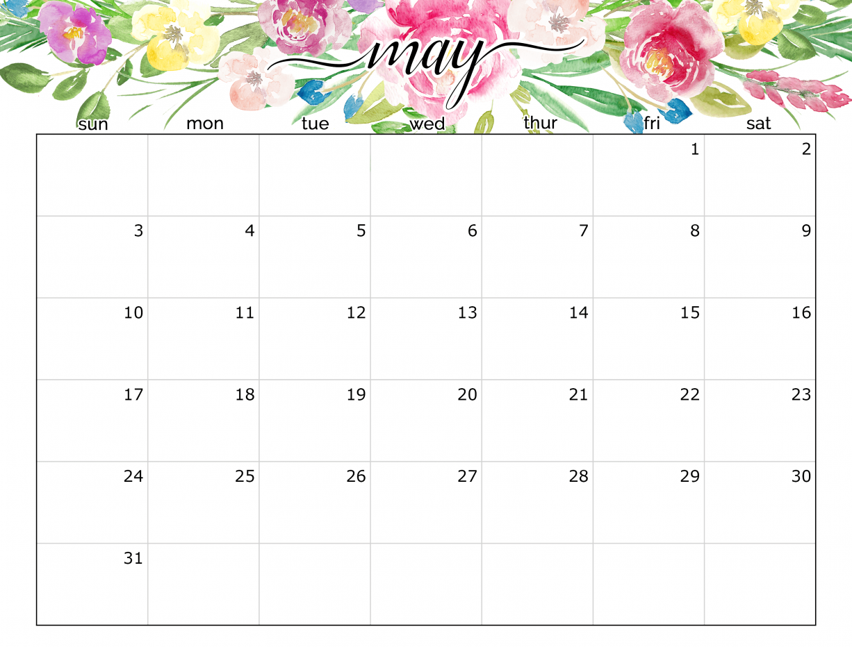 may 2020 blank calendar editable excel printable blank calendar template