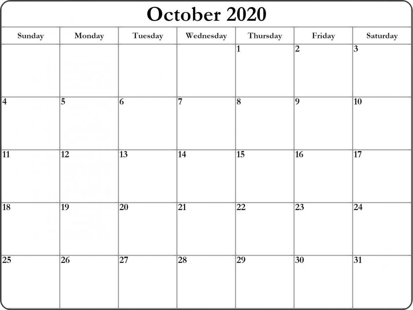 Editable October Calendar 11 Printable Blank With Notes - Wishes Images