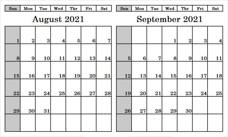 August 2021 Calendar With Holidays Free USA Canada Australia - Wishes